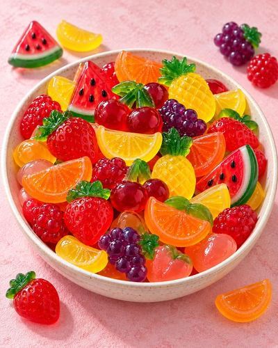 Bowl de gomitas de frutas
